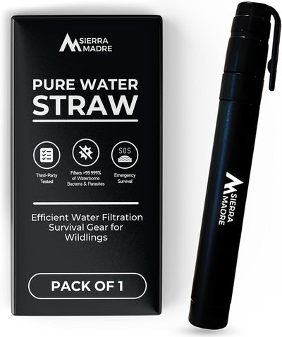 Water Filter Straw, 264 Gallons Capacity, Lightweight, Pack of 1