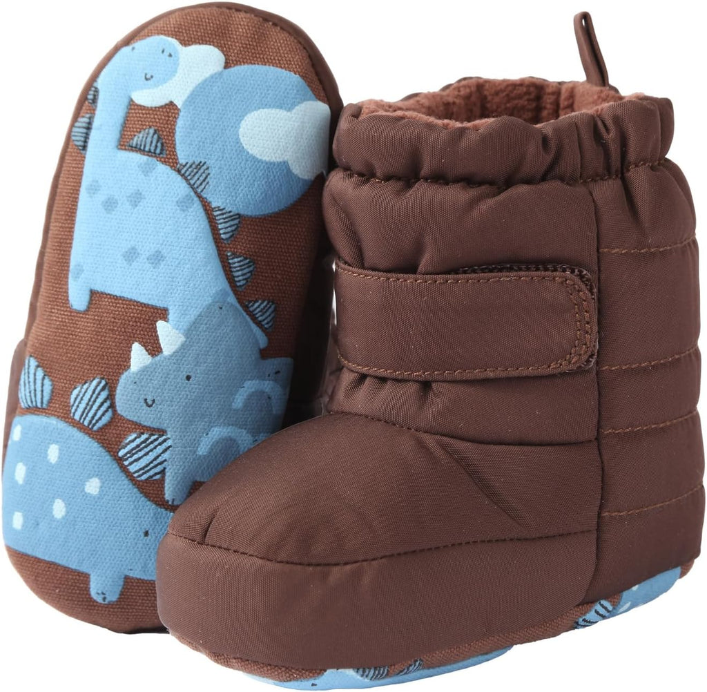 Baby Boys Girls Boots Infant Moccasins High Top Booties Toddler Non-Slip Soft Sole First Walker Crib Shoes