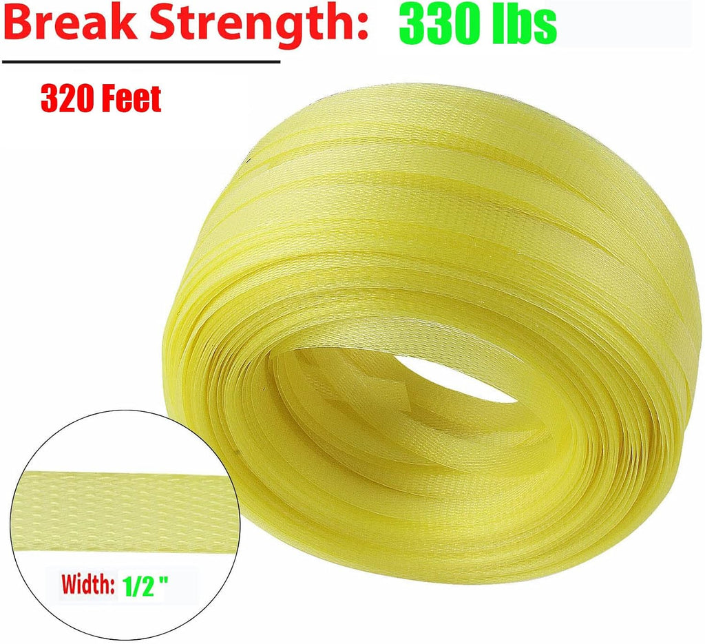 Poly Strap, Polypropylene Strapping, 320' Length, 100 pcs Clips
