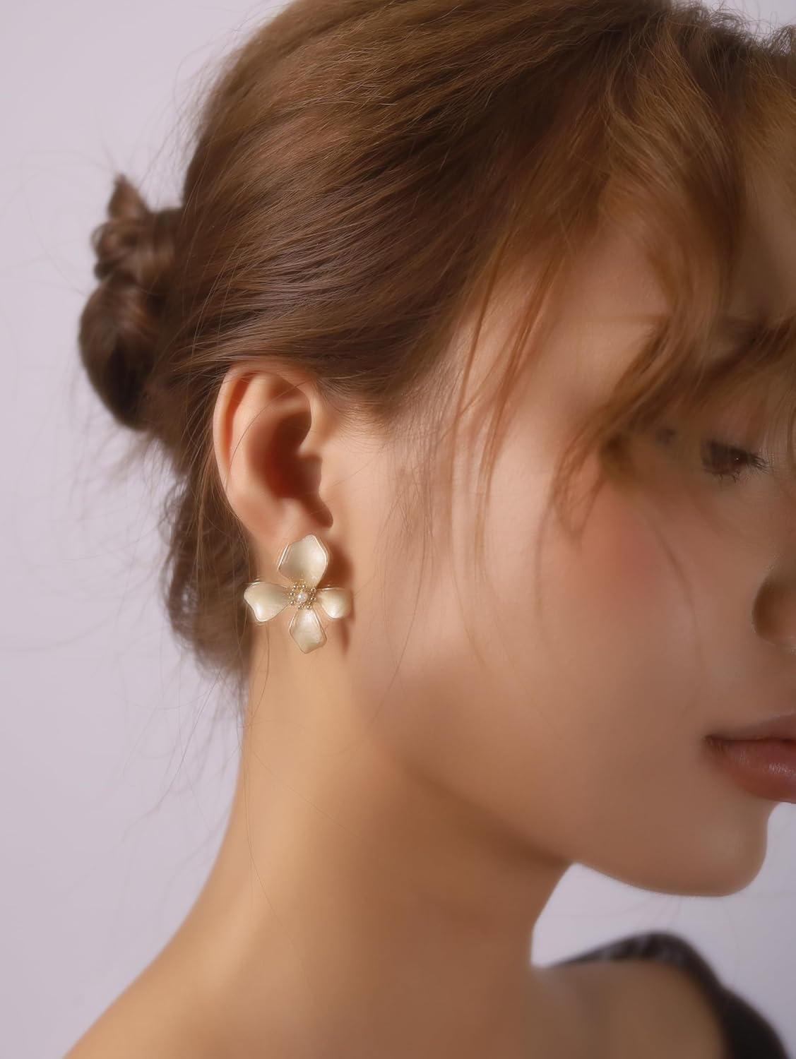 Elegant Pastel Flower Stud Earrings for Women, Floral Earrings Jewelry Accessories Romantic Cool Gifts for Her Women