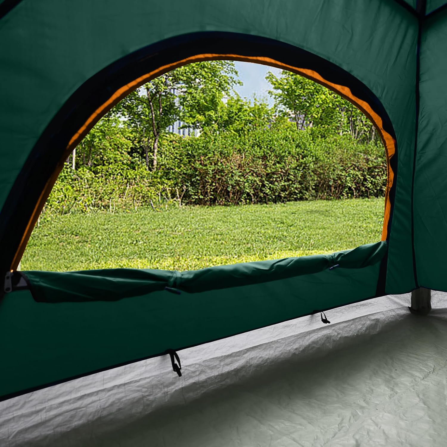 6 Person 4 Season Dome Tent, Easy to Set Up for Camping & Hiking, Lightweight & Portable, Green