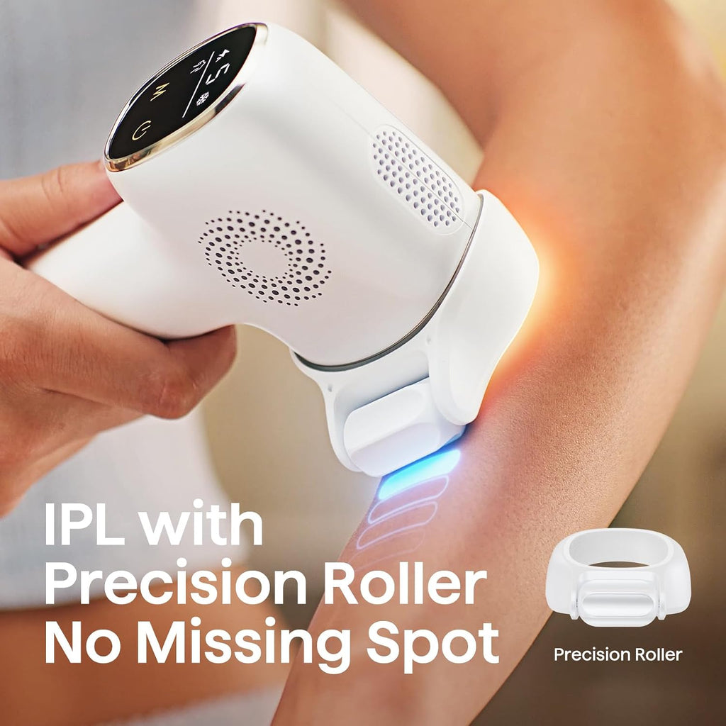 IPL Laser Hair Removal,Bare It with Precision Roller for Full Body | Long-Lasting & Painless, 24J Dual-Pulse & Ice