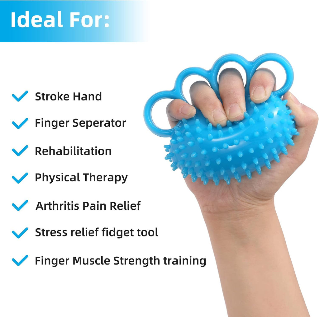 Hand Exercise Ball Finger Therapy Ball - Grip Strengthening, Improve Flexibility, Squeeze Stress Relief Balls