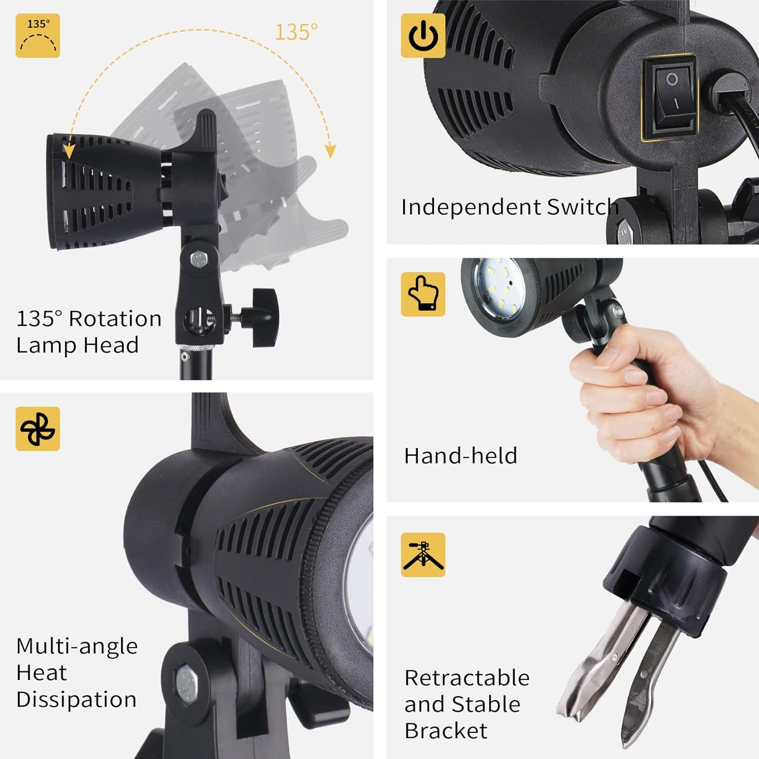 Mini Softbox Photography Lighting Kit, Continuous Lighting LED Lamp | with Collapsible Diffuser for Video Tabletop