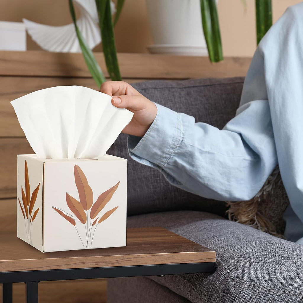 12 Pack Boho Square Facial Tissue Cube Boxes 3 Ply