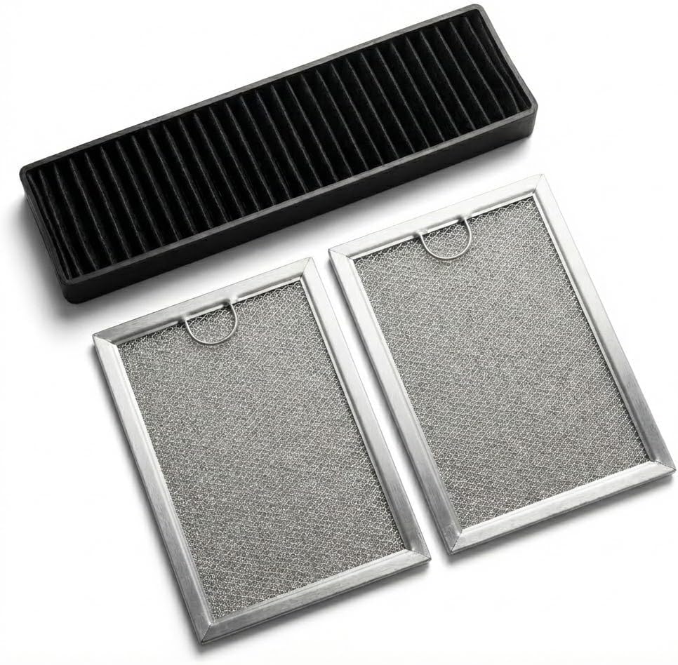 Microwave Filter Set for LG LMHM2237BD,LMVH1711ST, LMV2031BD,LMV1650ST, LMVM2085SB(grease and charcoal filter)