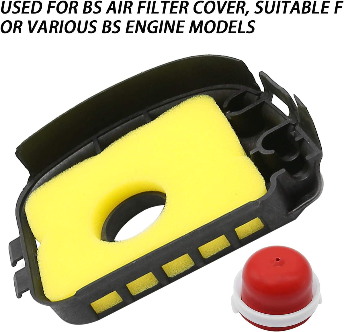 Hoypeyfiy Air Cleaner Cover 595660, Foam Filter, and Primer Bulb 594281 Replacement Kit Compatible with BS 550E / 550EX Engine Series Lawn Mowers
