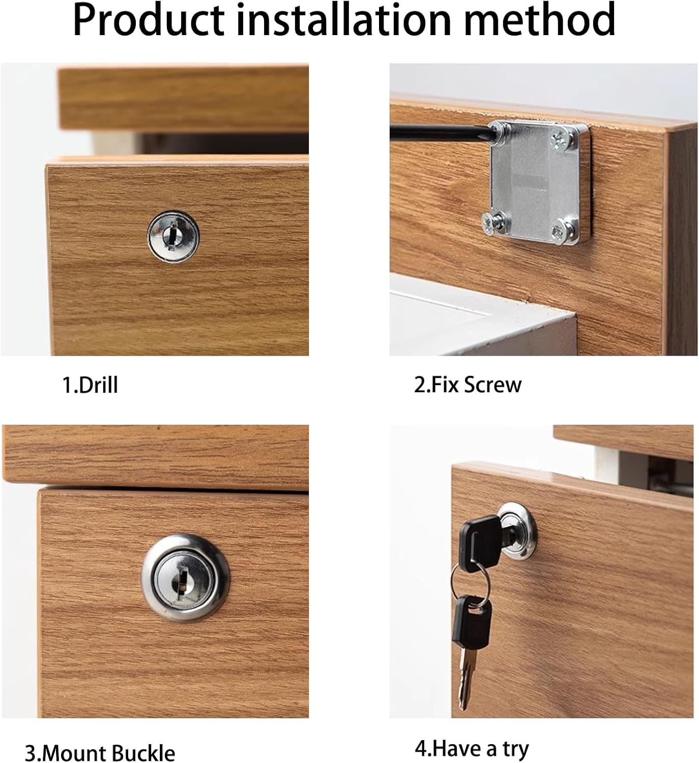 2 Packs Furniture Lock, Zinc Alloy Security Cabinet Locker Desk Cylinder Lock for Door Cabinet Mailbox Drawer