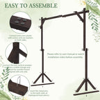 Wooden Wedding Arch Frame Square Wood Arch Backdrop Stand 7.2ft