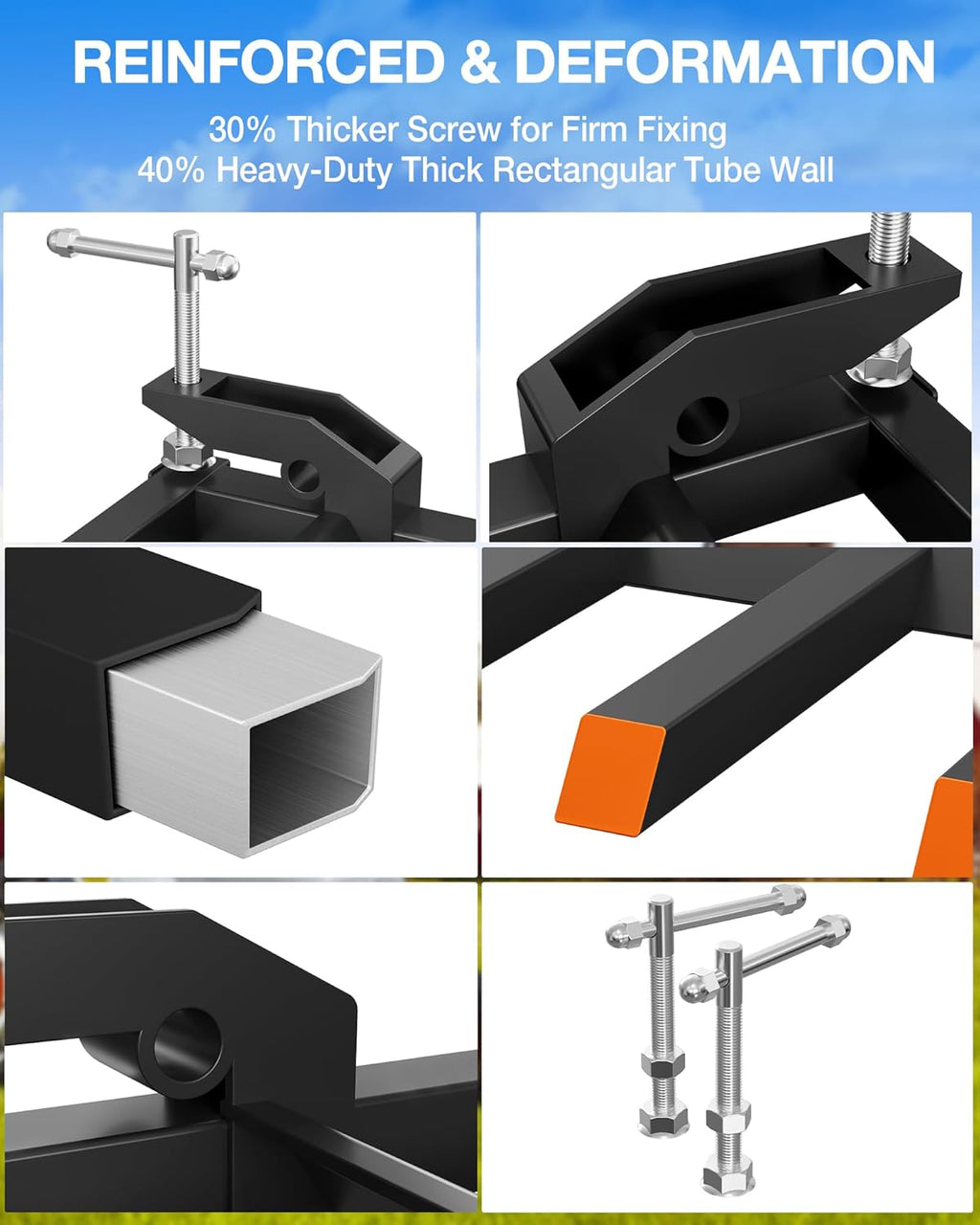 48 in Bucket Clamp on Pallet Forks 2500 LBS Heavy Duty | with 5 Tines for Tractor Accessories,Loader Bucket, Skid Steer