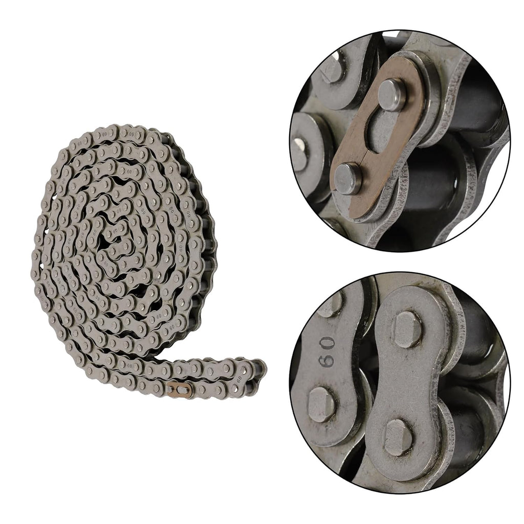 #60 Roller Chain 10 Feet with 2 Connectors Industrial Chain