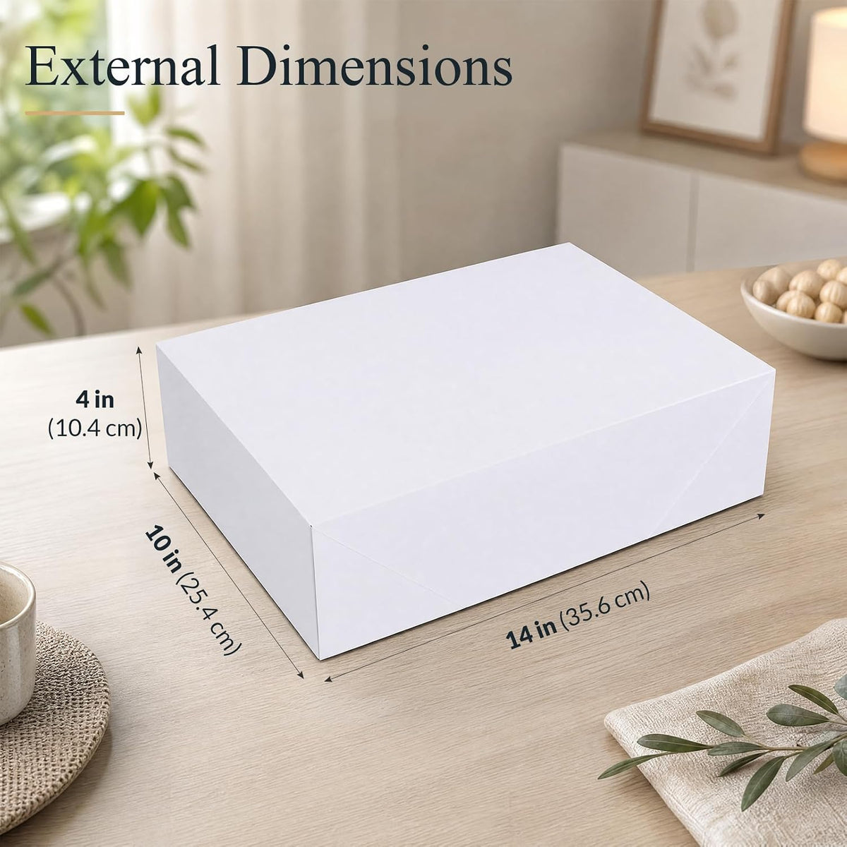 12 Pack 14x10x4 inch Gift Boxes, White Shirt Boxes for Presents