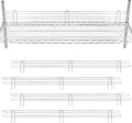 4 Pcs Silver Chrome Wire Shelf Ledge, 48" L x 4" H