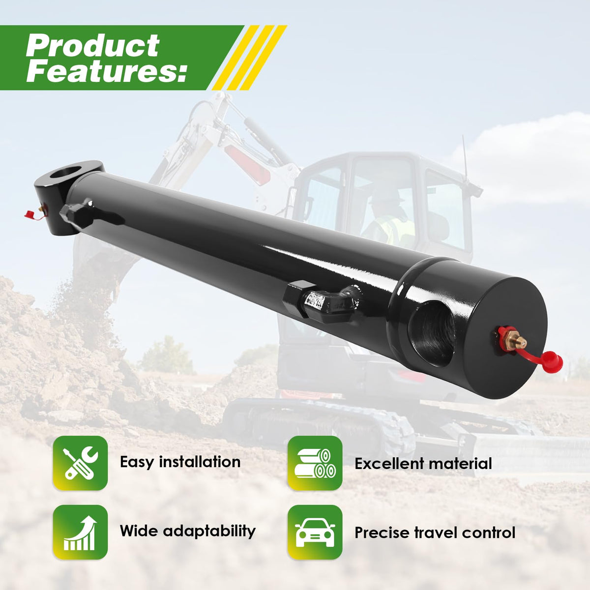 Agrovolcyn Hydraulic Thumb Clamp Cylinder Compatible with E32 E35