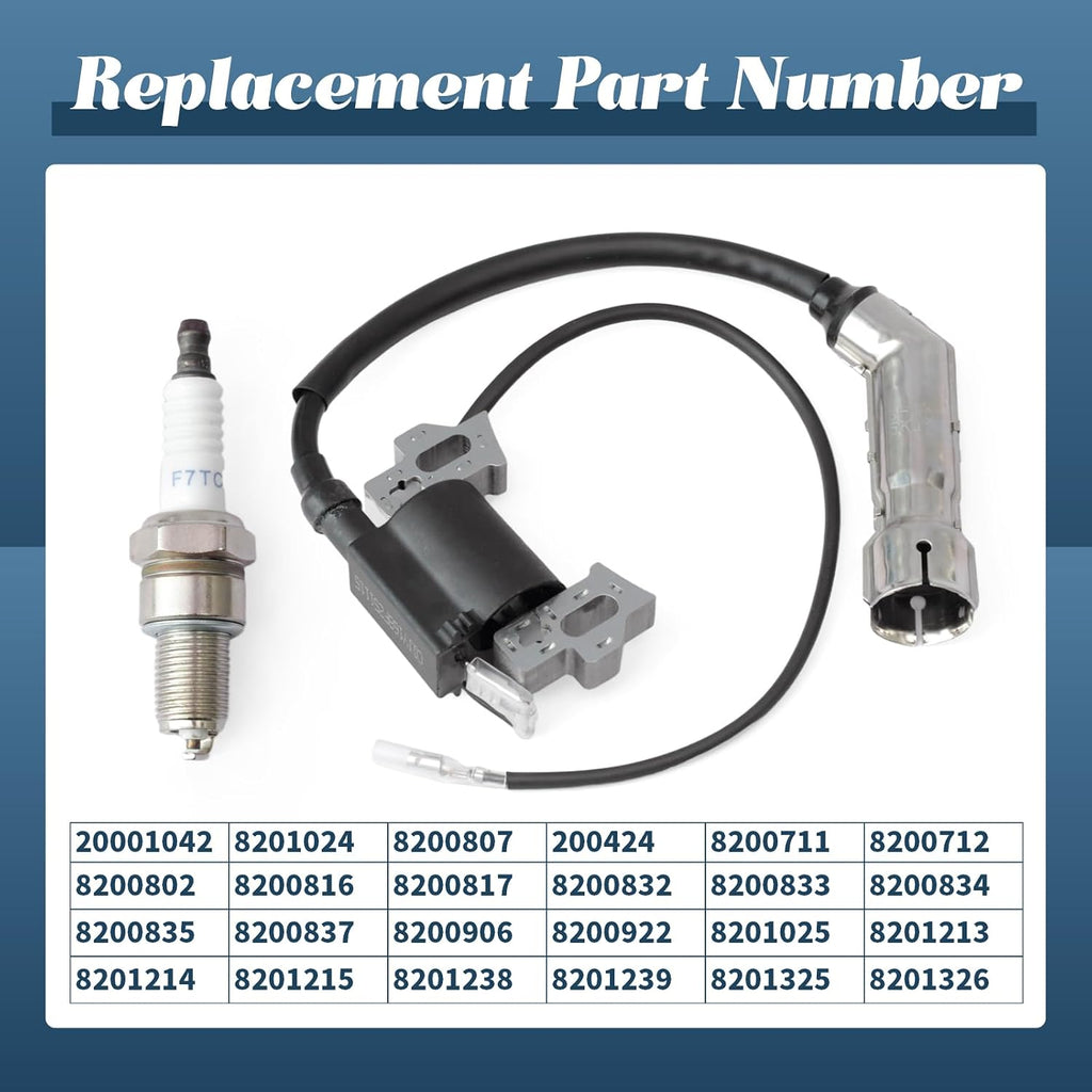 20001042 Ignition Coil Compatible with Ariens Lawn Mowers and Snow Blowers AX 136cc 208cc 254cc Parts Replace 08201024 08200807, with Spark Plug Wire