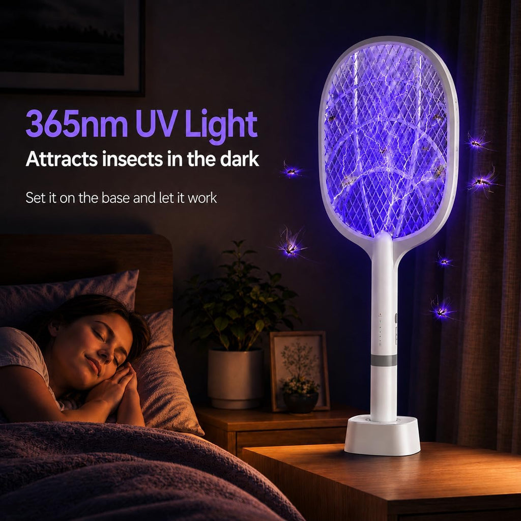 Electric Fly Swatter 5000V, 2000mAh 2 in 1 Detachable Bug Zapper | ABS Body, Rechargeable Fly Swatter for Kitchen