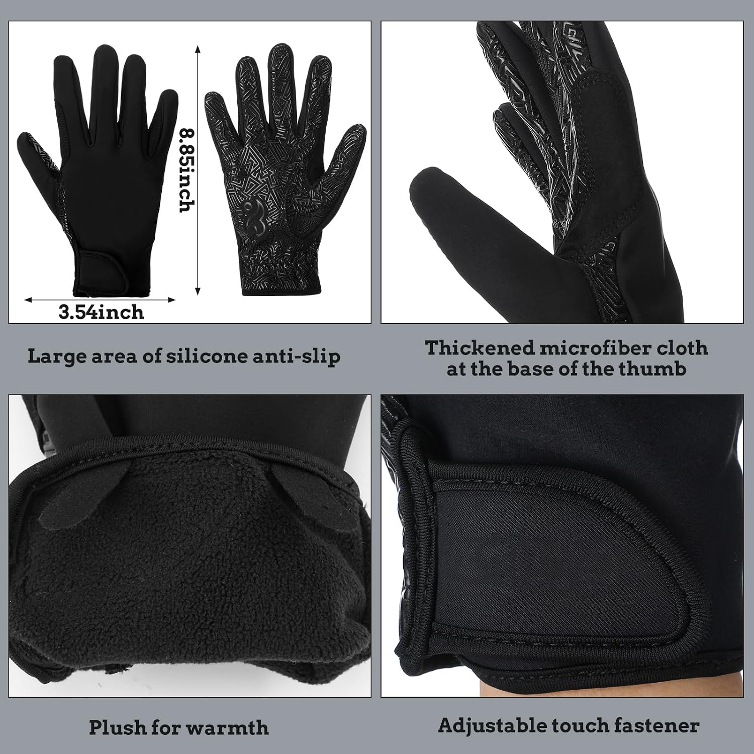 2 Pcs Equestrian Set Horse Riding Helmet Cover Touchscreen Gloves