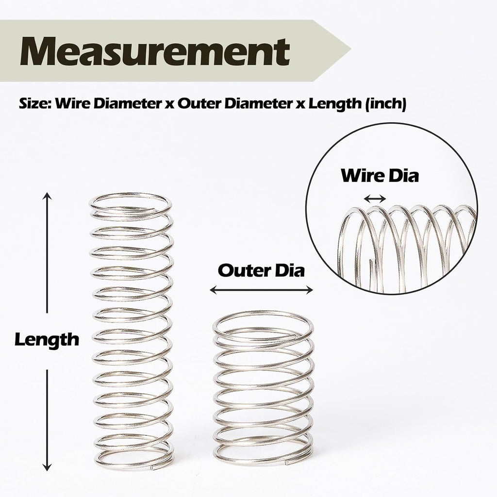 185 Pcs Compression Springs Assortment Kit, 13 Different Sizes, Stainless Steel Springs, Mechanical Springs