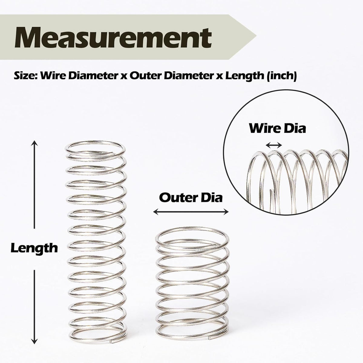 185 Pcs Compression Springs Assortment Kit, 13 Different Sizes, Stainless Steel Springs, Mechanical Springs