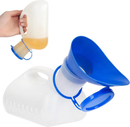 Unisex Urinal Bottle (1 Pack) - Portable Urinal for Women & Men - Female Urinal with Lid - 32 Oz Female Urination