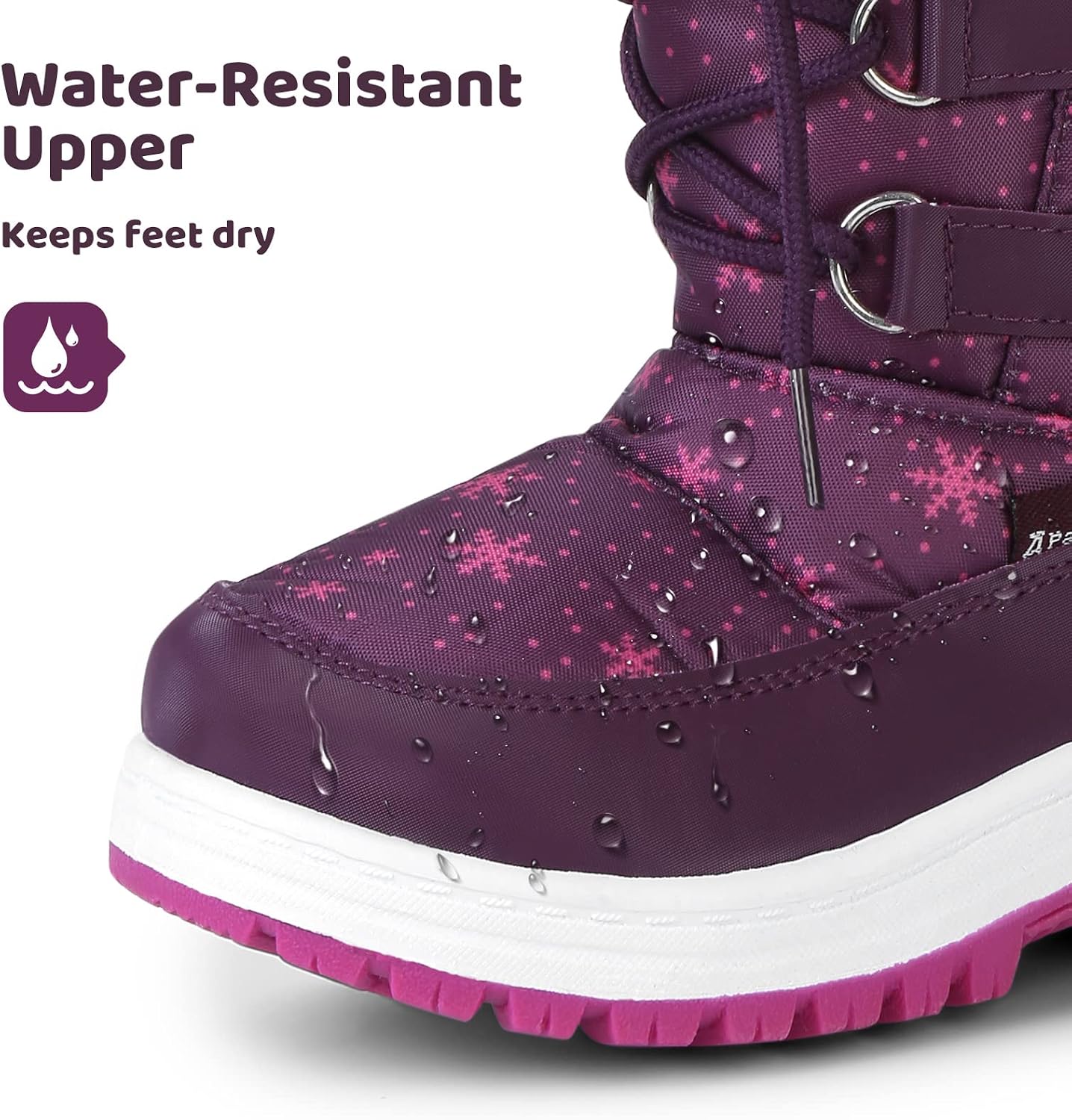Kids Girls Insulated Fur Winter Warm Snow Boots Toddler/Little Kid | Water-Resistant,Side Zipper,Thick Warm