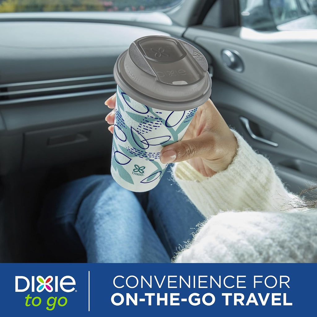 To Go Disposable Coffee Cups With Lids, 16 oz Paper Cups, 108 Count