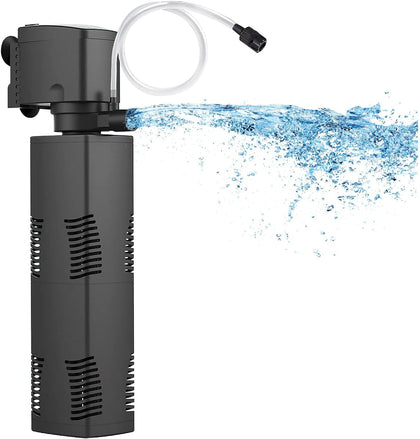 Aquarium Filter for 55-150 Gal. Tank Crystal 300GPH Biochemical Filtration Powerful Pump Submersible Internal Fish