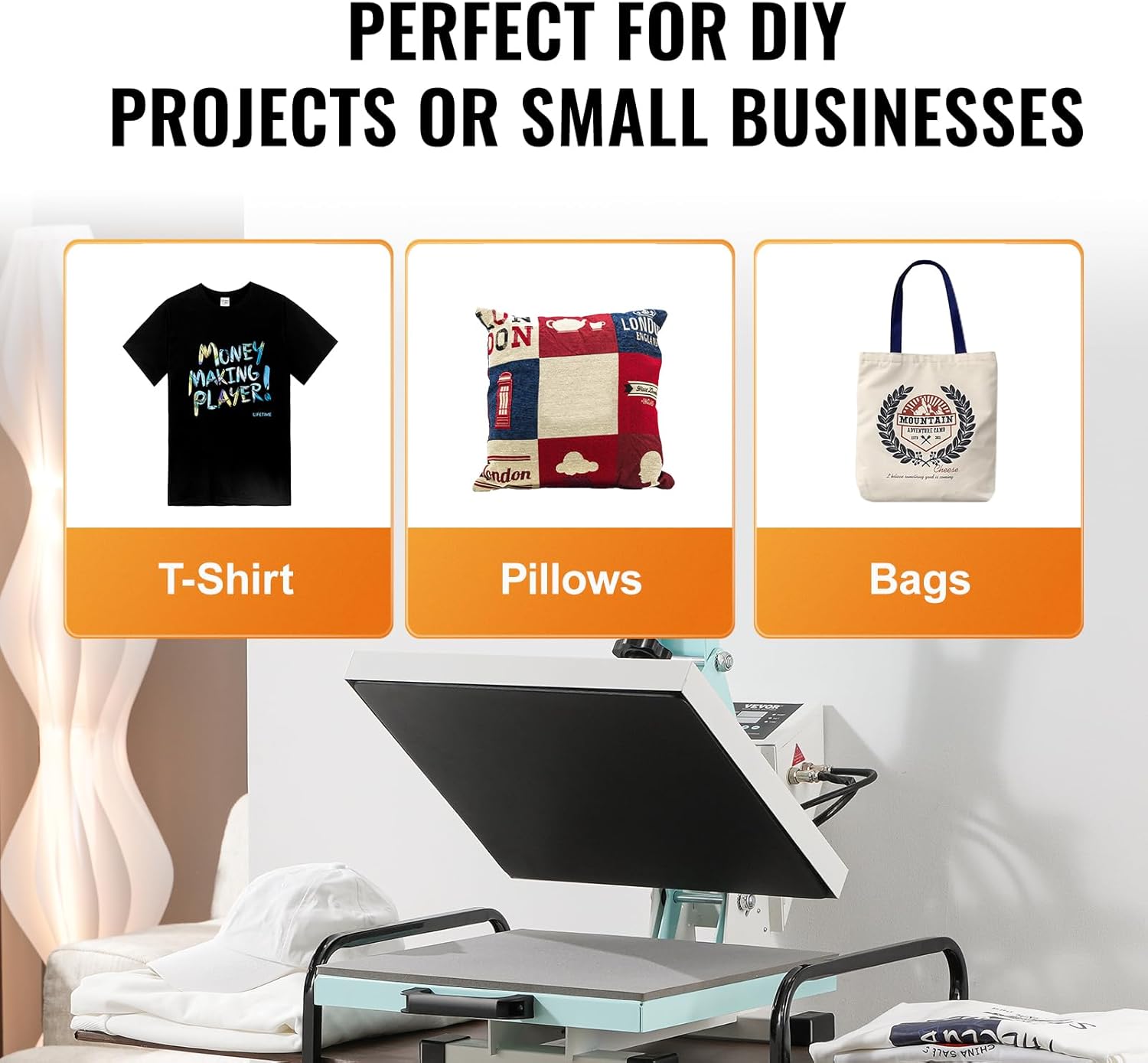 Heat Press Machine 15x15 in Slide Out Heat Transfer Machine Green | DIY Projects for Shirts Hoodies Pants Pillows