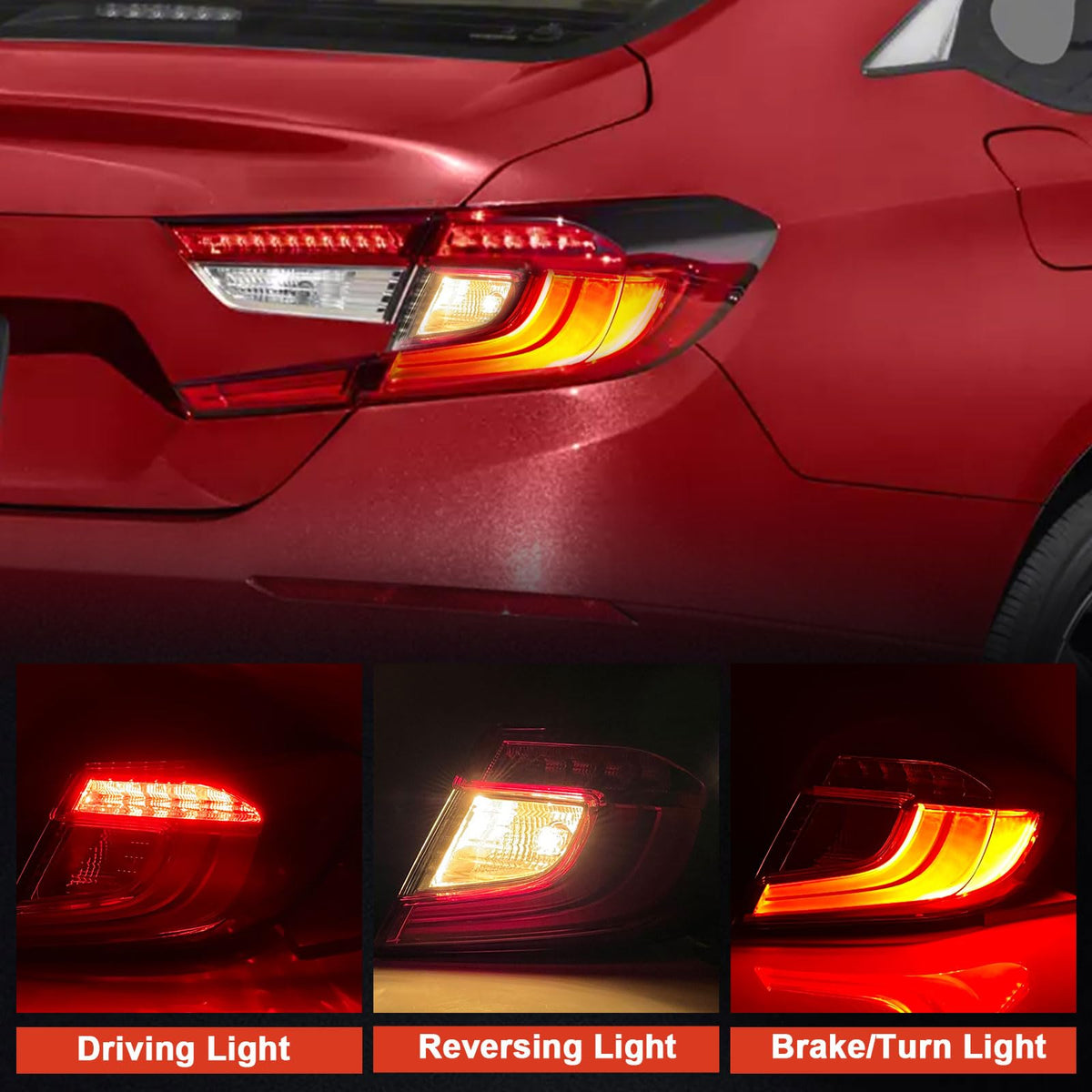 LED Tail Light Compatible With 2018-2022 Honda Accord Sedan Outer Passenger