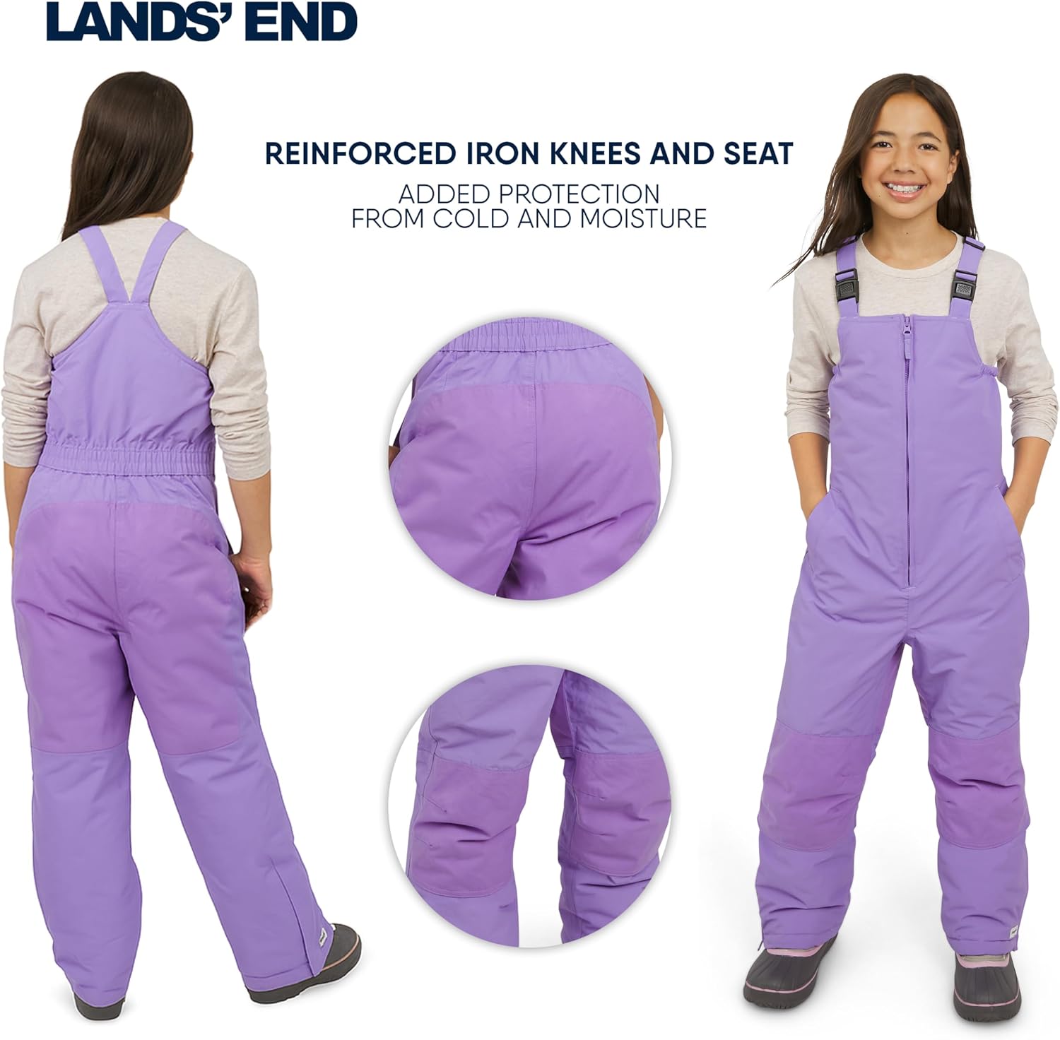 Unisex Kids Squall Waterproof Adjustable Insulated Iron Knee Snow Bib Overalls