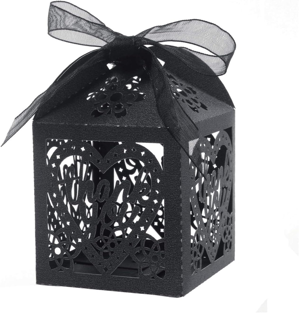 Laser Cut Boxes, 100pcs Thank You Gift Boxes Wedding Party Favor Boxes Lace Candy Boxes for Wedding Baby Shower