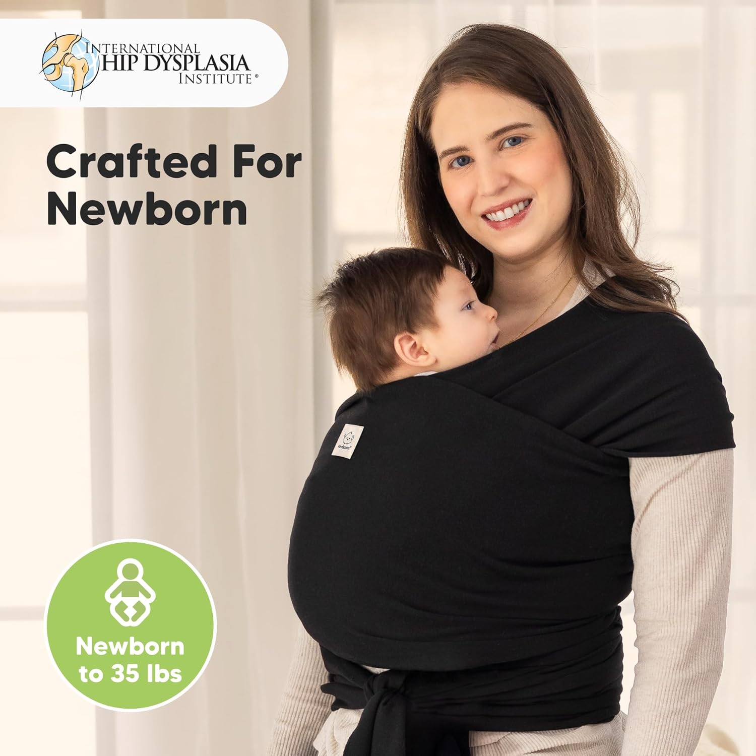 Baby Wrap Carrier, All in 1 Original Baby Carrier (Trendy Black) | Newborn to Toddler Sling, Easy to Wear, Hands Free