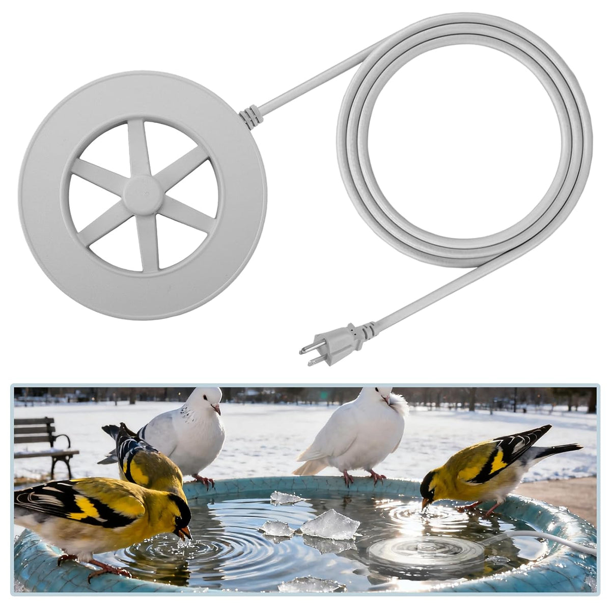 70W Bird Bath Heater for Outdoors in Winter
