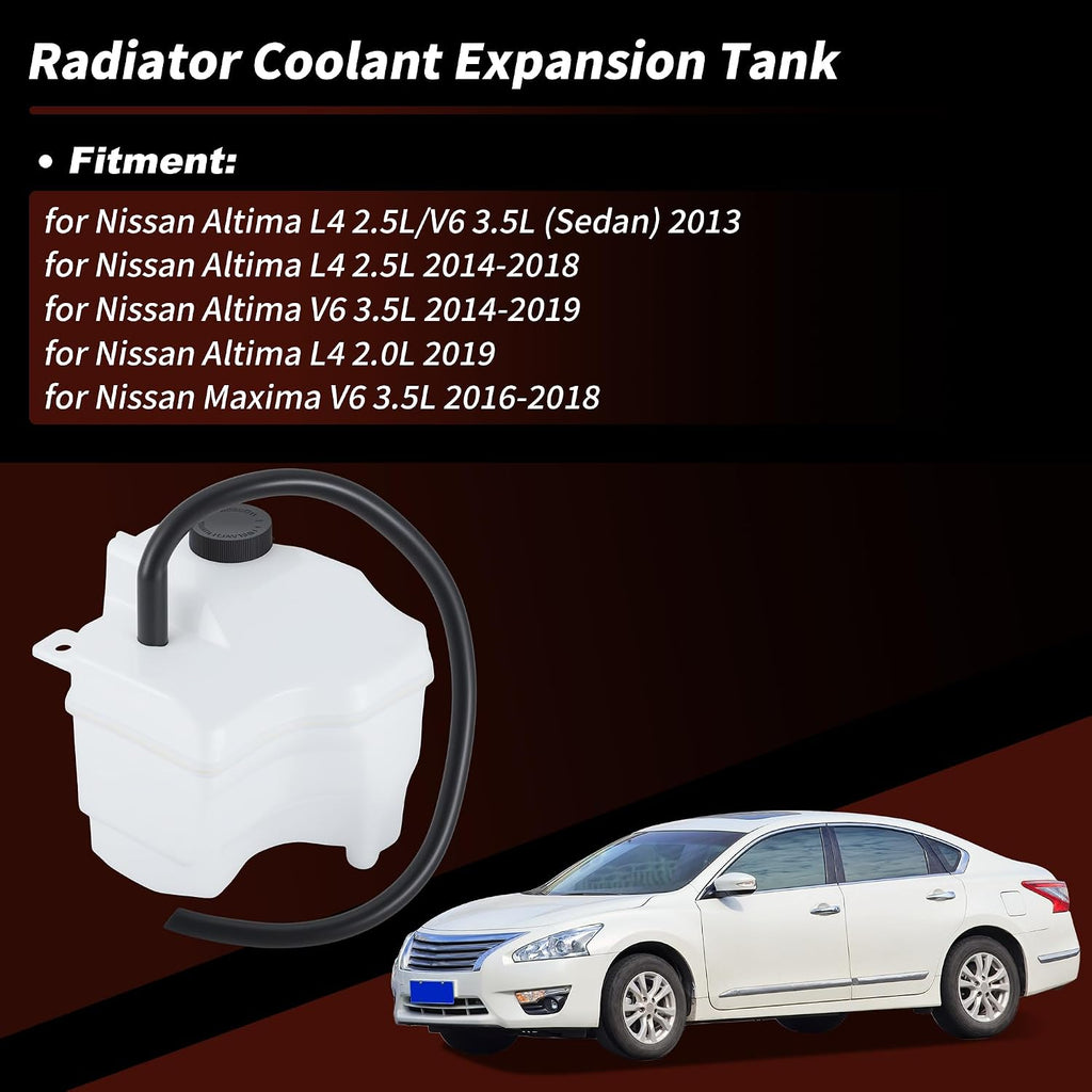 Coolant Expansion Reservoir Tank with Cap Hose for Nissan Altima 2013-2019 for Nissan Maxima 2016-2018 603-780 Engine Radiator Coolant Overflow Reservoir Recovery Tank 217103TA0A