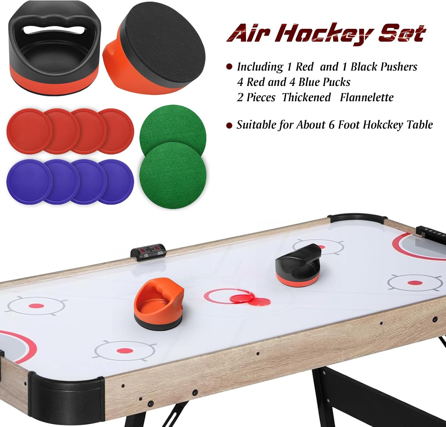 Air Hockey Pushers Air Hockey Pucks &Paddles,Goal Handles Paddles Replacement Accessories for Game Tables Include 2