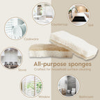 Coconut Scrubber Sponges, 6 Count, Dual Sided, Non-Scratch