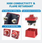 FASTSTORM 12V-48V 300A Waterproof Battery Disconnect Switch with 1FT Cable