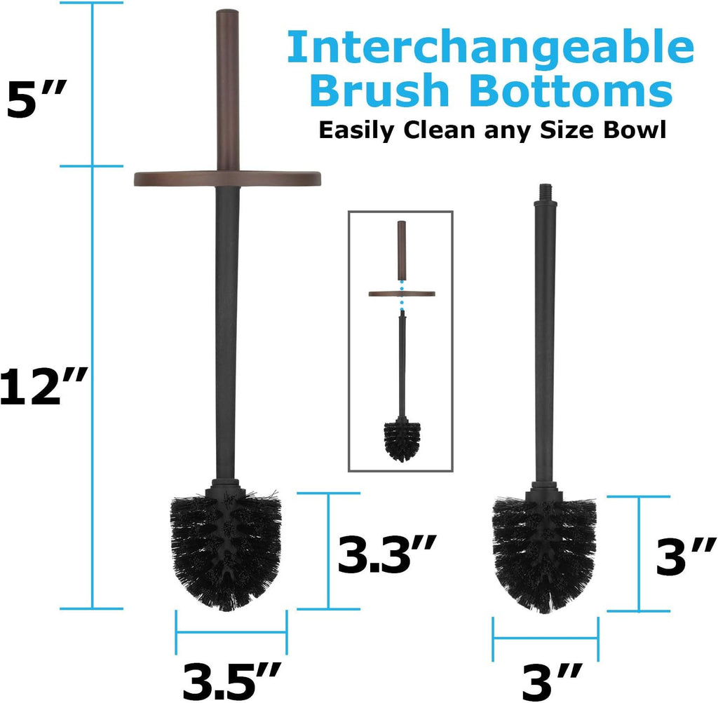 Toilet Brush and Plunger Set with Holder, Modern Oil Rubbed Bronze Bathroom Accessories Toilet Plunger and Toilet