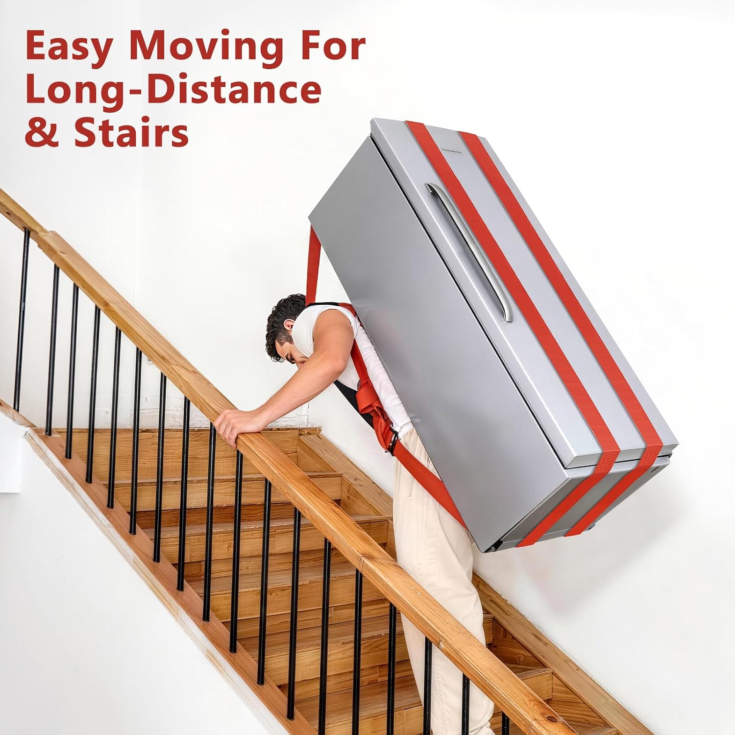 Moving Straps 1 Person-Back Carry, Lifting Straps Moving Free Your Arms, Heavy Duty Strap for Appliance, Thicken
