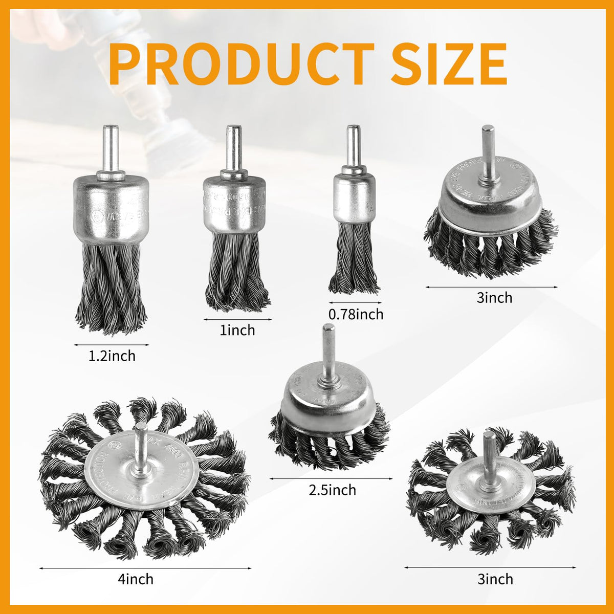 7 Pack Twist Knot Wire Wheel Brush Crimped Cup