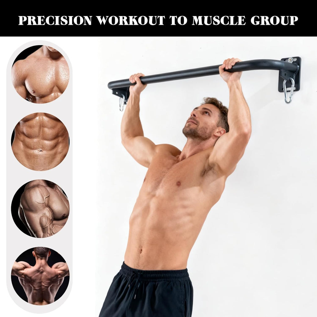 Wall Mounted Pull Up Bar, Door Frame Pull Up Bar for Home Gym, Professional Drill-Required Chin Up Bar for Secure
