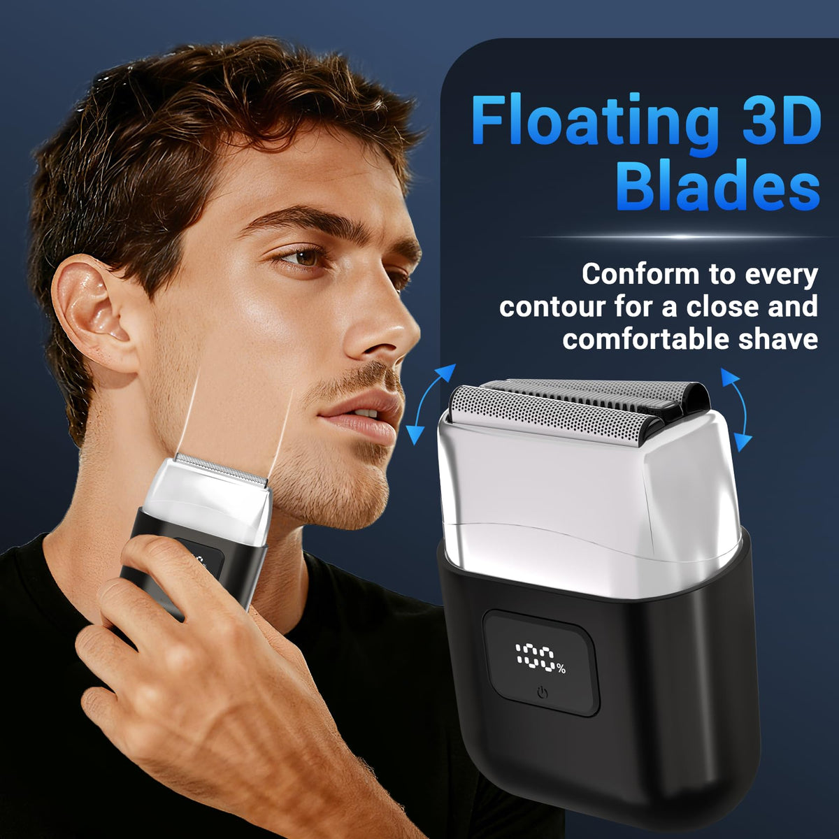 Electric Foil Shavers for Men: IPX7 Waterproof, 2-Speed Modes