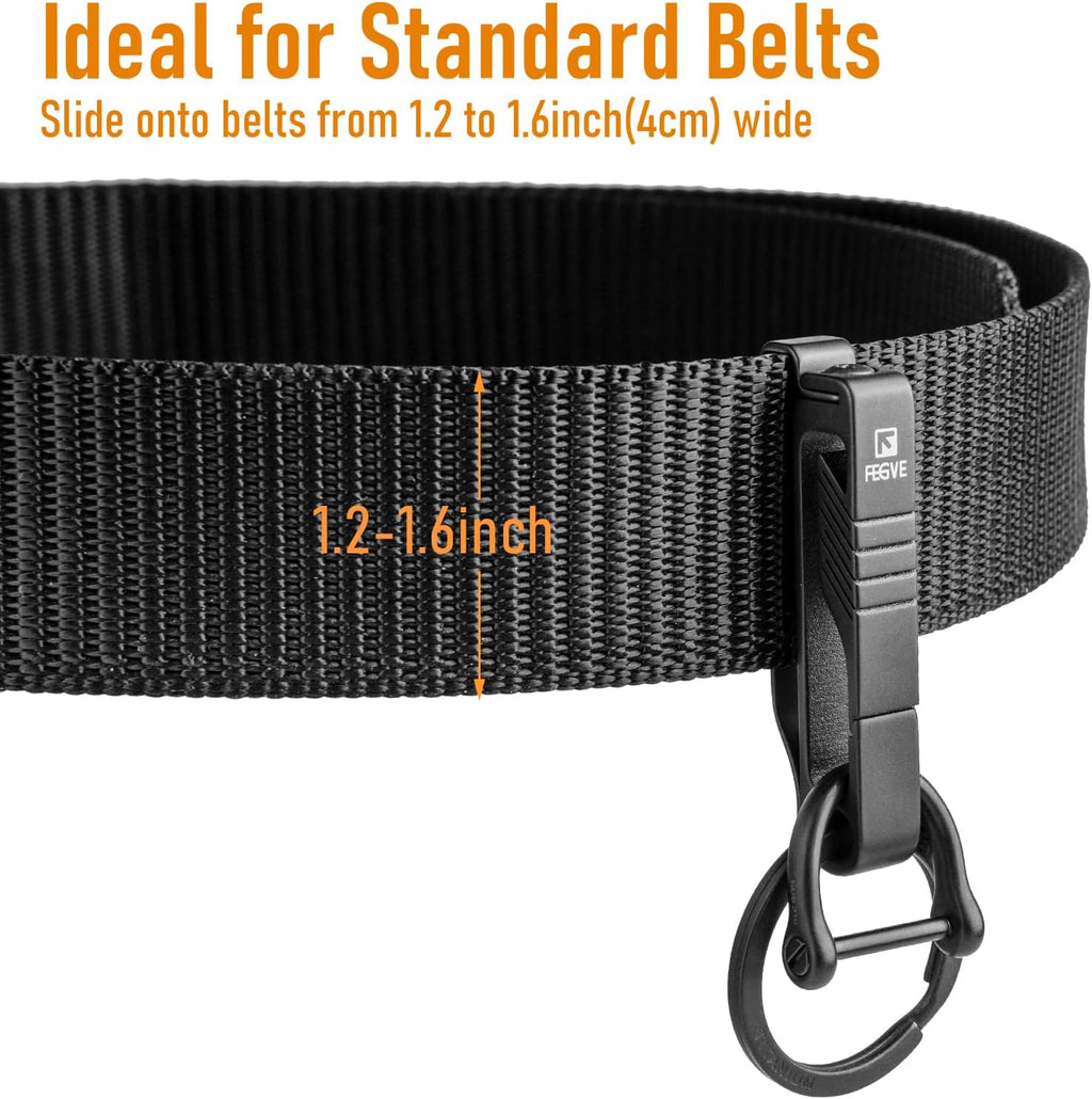 TC4 Titanium Belt Key Clip, Belt Key Holder with Removable Key Ring | CNC Integrated Molding, Rustproof, Anti-Deform