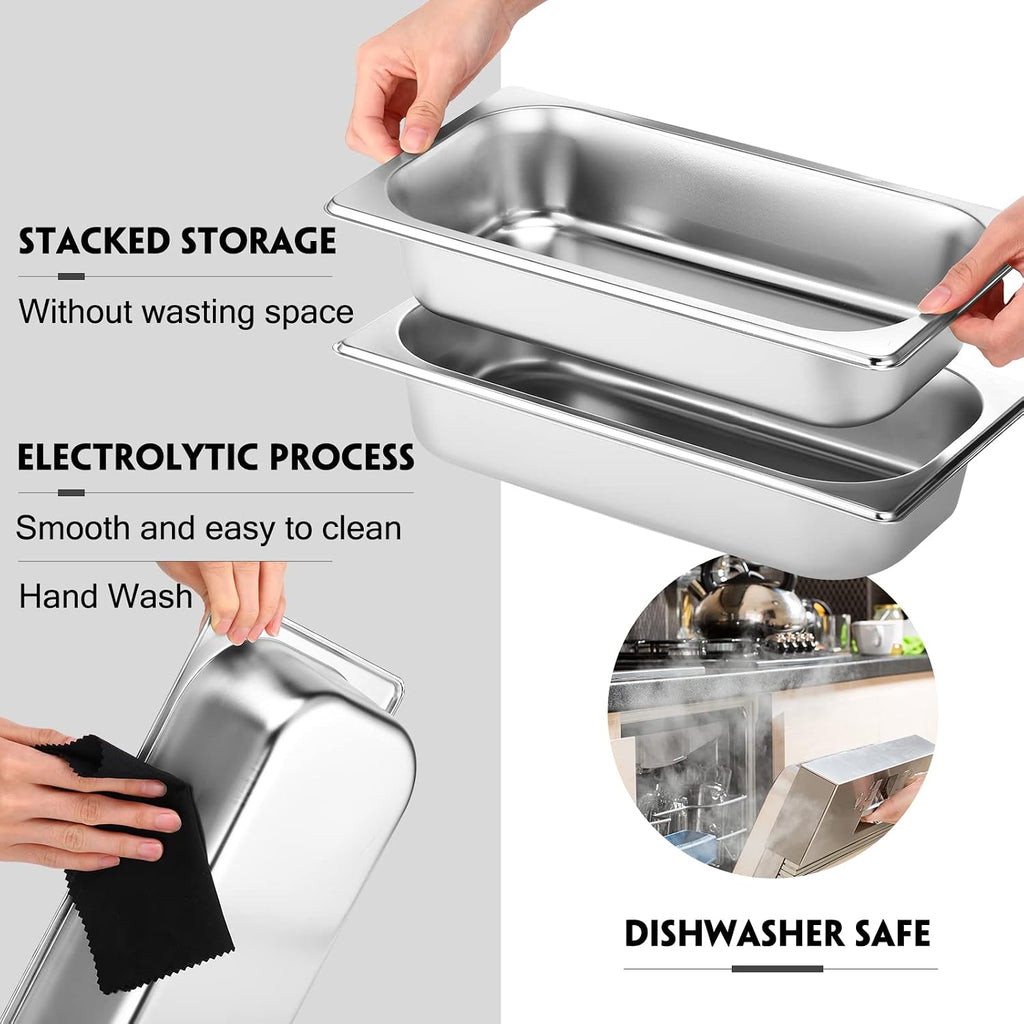 10 Pack Stainless Steel Steam Table Pans