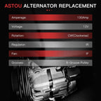130A Alternator for Honda Odyssey 2005-2007 3.5L