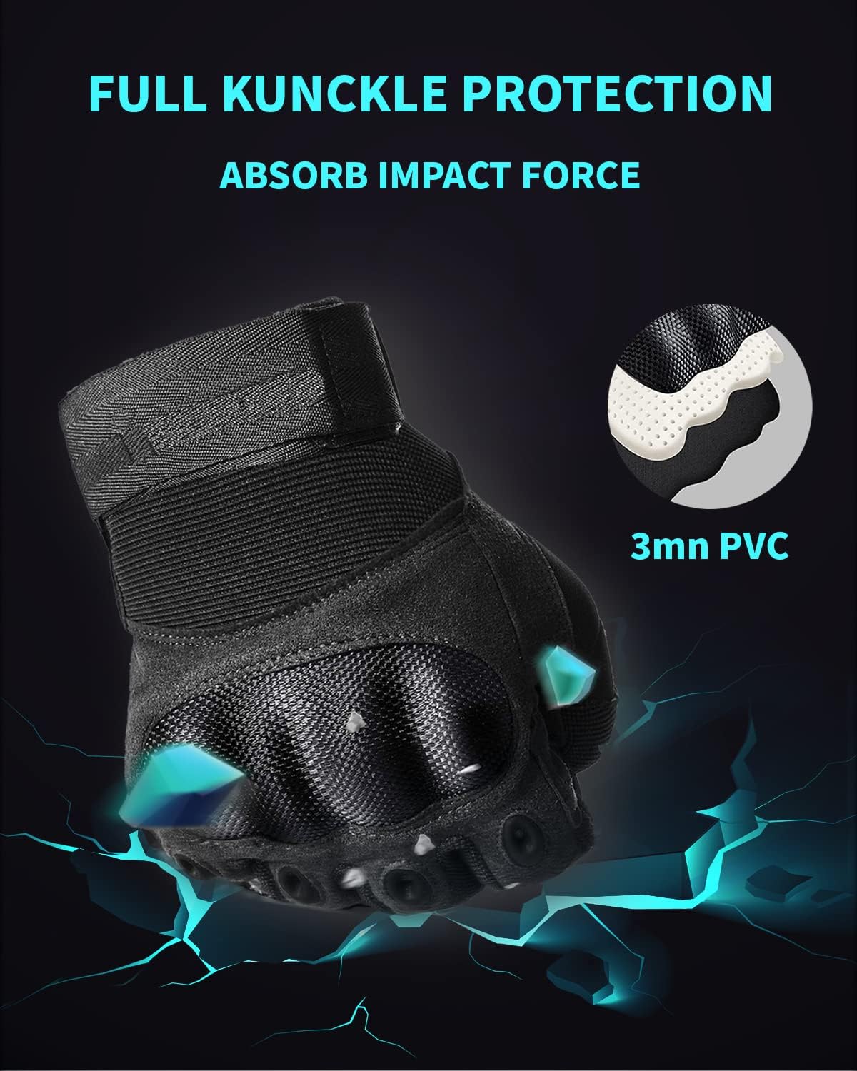 Tactical Gloves for Men, Shooting & Motorcycle Gloves with Hard Shell Knuckle Protection & Leather Palm for Airsoft
