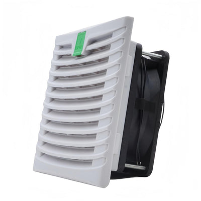 #803 White 150x150mm Enclosure Cabinet Ventilator Filter Kit with 120mm x 38mm AC/EC 115V/230V Cooling Fan, Dustproof Waterproof, for Cabinet Ventilation