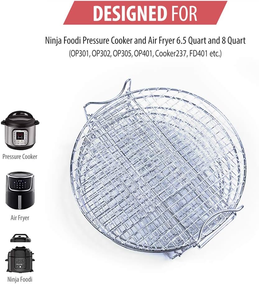 Dehydrator Rack For Ninja Foodi Accesories, Pressure Cooker and Air Fryer 6.5 Quart & 8 Quart - Stainless Steel