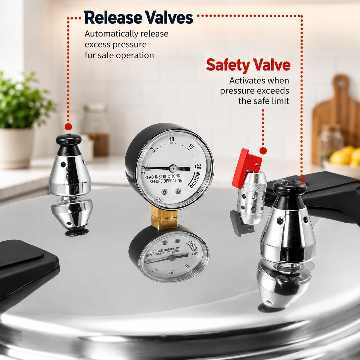 23 Qt Pressure Cooker & Pressure Canner, Aluminum Canner with Pressure Gauge, Safety Release Valve, Cooking for Home