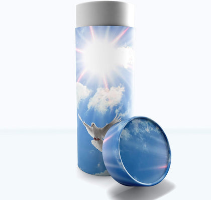 Holy Dove Scattering Tubes for Human Ashes TSA Approved Scattering Urn and Eco-Friendly Biodegradable Urns for Human